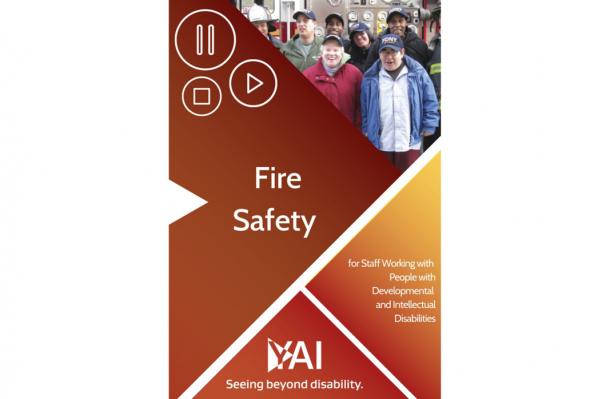 Preview of cover for Fire Safety Video, photo of people YAI supports and YAI logo