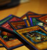 Close up of several Yu-Gi-Oh! cards