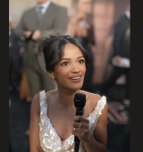 Marissa Bode interviewing at a red carpet event