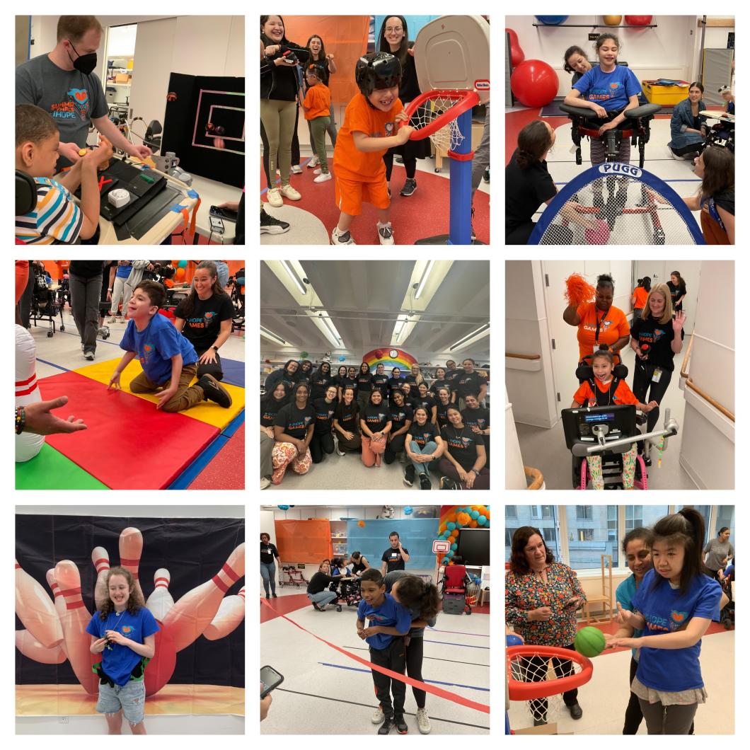 collage of 9 photos of students participating in a variety of events at the adaptive games